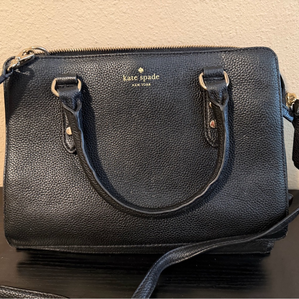 Kate Spade Black Textured Satchel